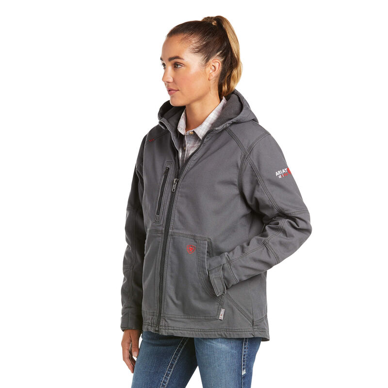 Chaqueta Ariat Fr Duralight Stretch Canvas Gris Mujer - Chile 862-ODZHVT